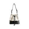 Neue koreanische Patchwork-Schultertasche mit Kordelzug für Damen, modisches Nischenprodukt, geräumige Canvas-Tasche für Pendler