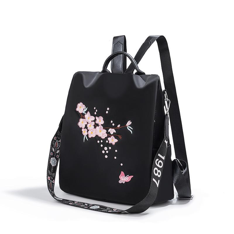 

2025 новый корейский модный тренд рюкзак большой вместимости многофункциональный для отдыха и путешествий простой рюкзак женский чёрный