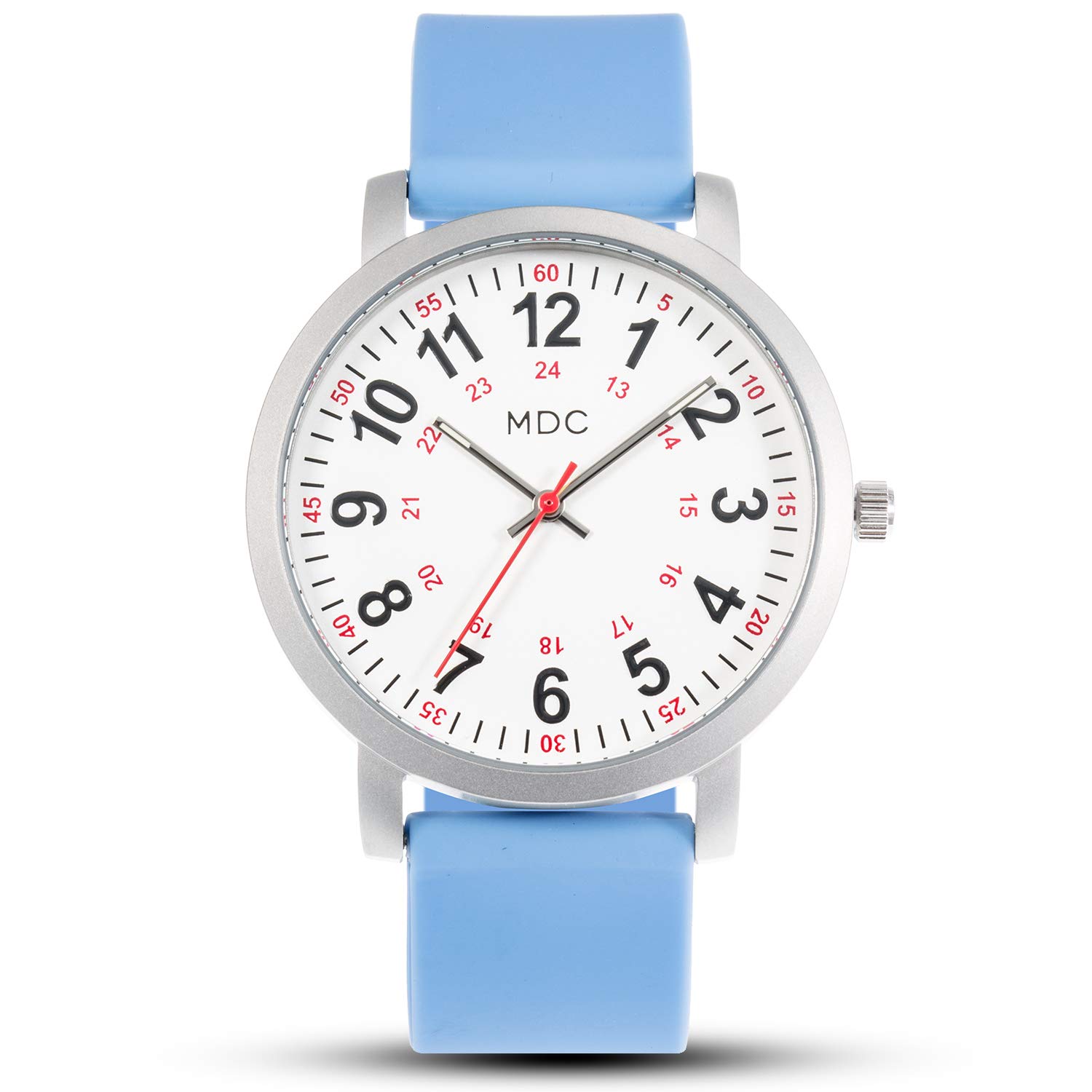 

MDC 5ATM Waterproof Nurse Watch with Second Hand, Military Timepiece, Blue, Made in Japan, for Medical Students, Doctors, and Nurses.