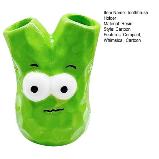 Cartoon Toothbrush Holder Whimsical Bathroom Organizer Funny Resin Toothbrush Stand Compact Shelf Saver for Couples