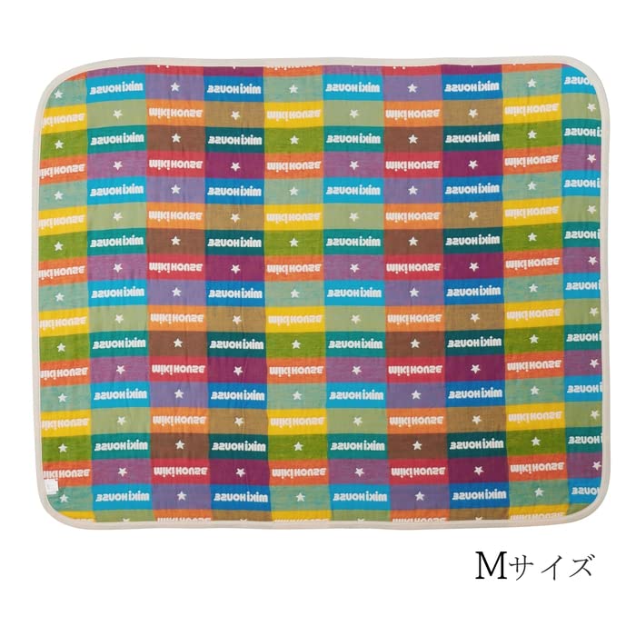 Gauze nap lap made in for baby adult M size x 110 [Miki House] blanket, blanket, logo, blanket, 6-ply weave, gauze, 100% cotton, Japan, boys, girls,