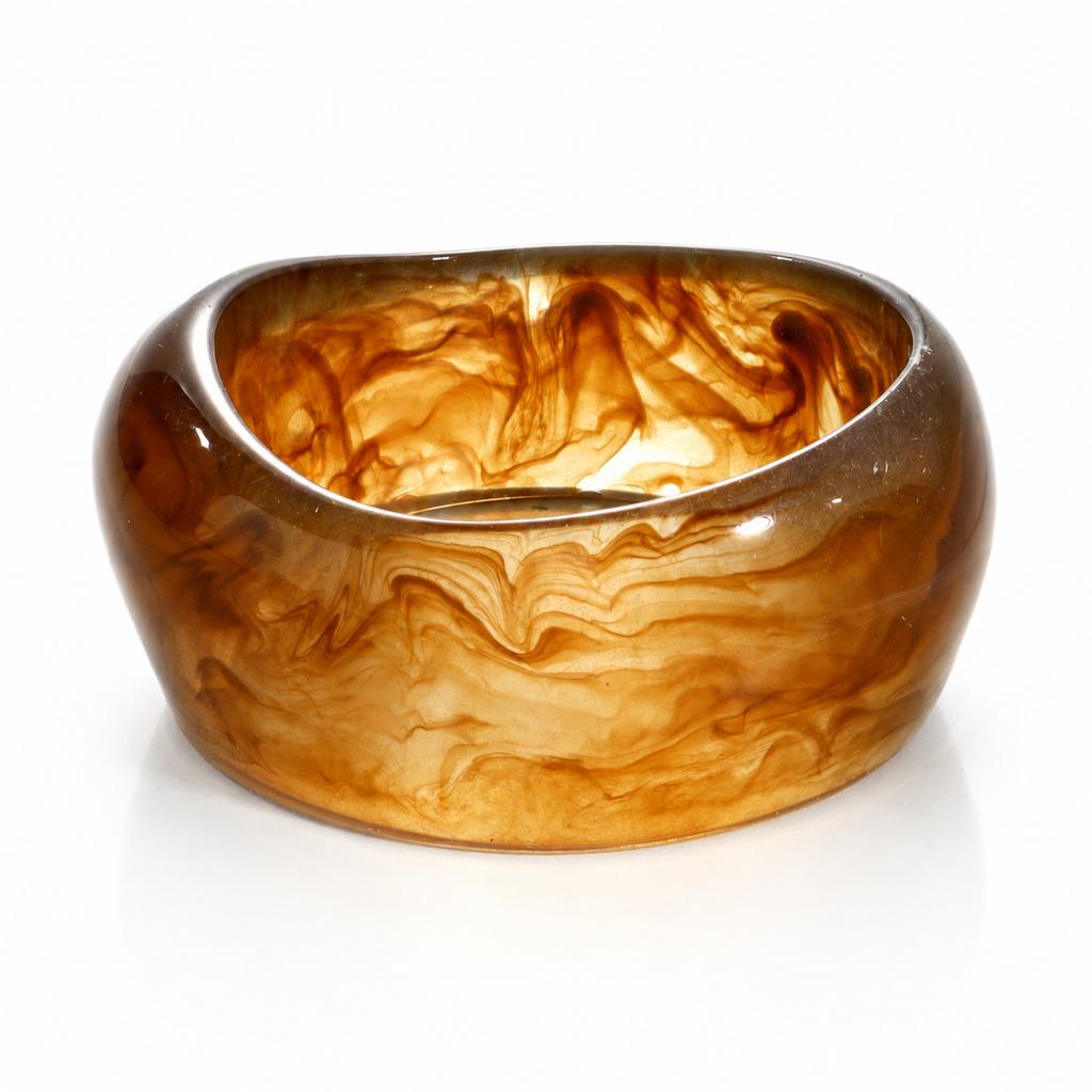 New wide version irregular resin bracelet female niche design smudging Japanese and Korean retro minimalist jewelry