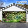 1 Piece, Vibrant Garden-themed Garage Door Banner, Easy To Install. Made of Polyester Fiber, Perfect for the Poolside Area.