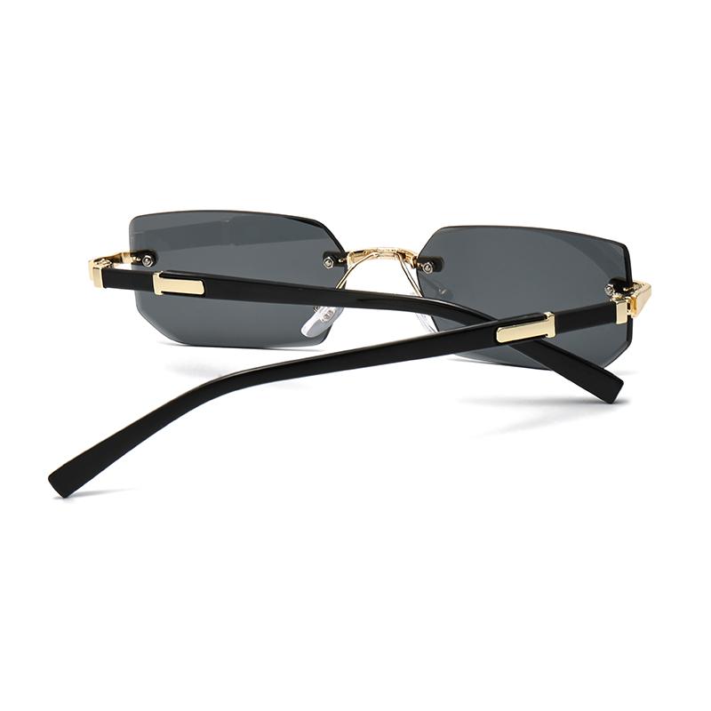 Trendy Rimless Sunglasses for Men Women Fashion Frameless Rectangle Sun Glasses Retro Shades Summer Traveling UV400 Eyewear
