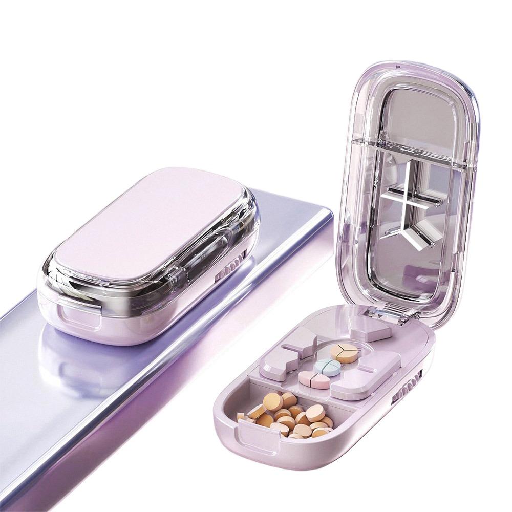 

Пылезащитный делитель таблеток на четверти, органайзер, измельчитель, резак для таблеток для маленьких или больших таблеток розовый