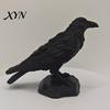 Dark Style Crow Statue 3D Printed Statue, Gothic Academia Bird Sculpture, Matte Black Raven Detailed Sculpture Figurine, Stable Rock Base for