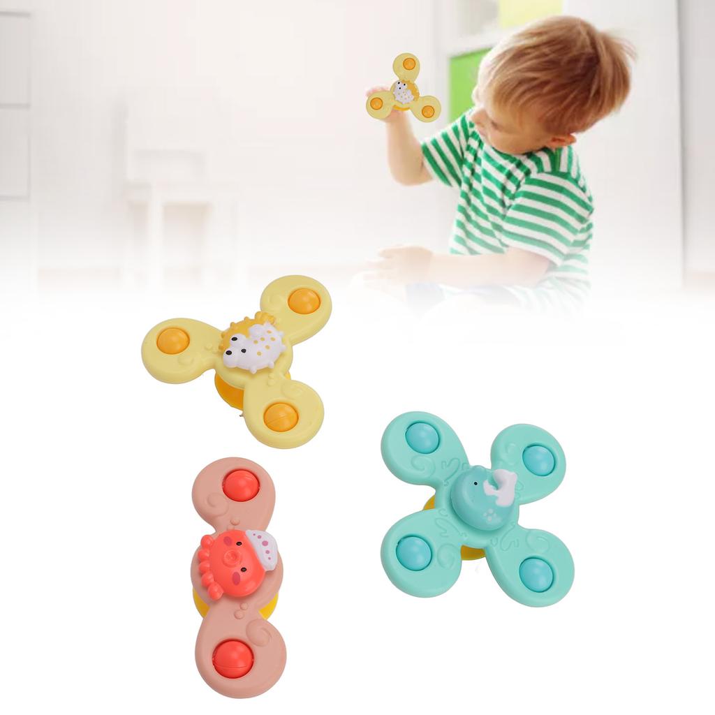 3 Pcs Suction Cup Spinner Toys Rotating Flower Suction Cup Toys Waterproof Rustproof Baby Fidget Spinners Bathroom Toys