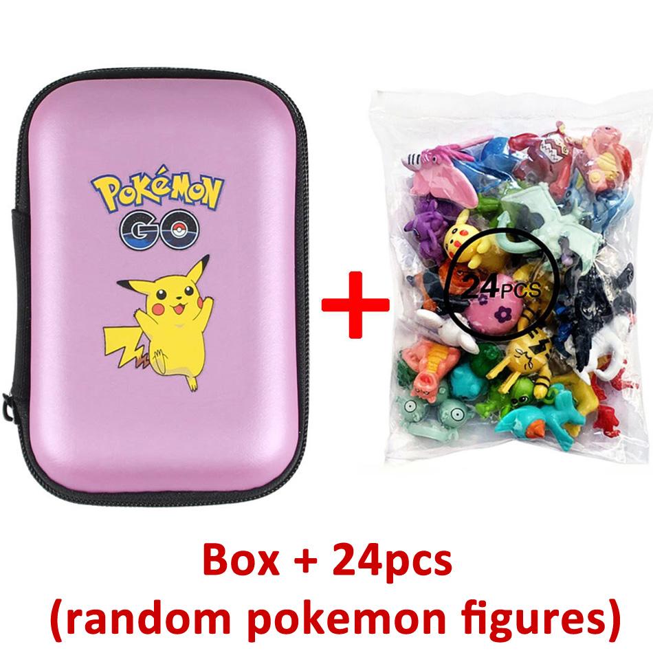 24pcs/Bag Set Game Character Figures Toy 2-3cm Bulk Anime Small Pocket Monster Mini Doll Lot Pikachu Figurine Birthday Gift