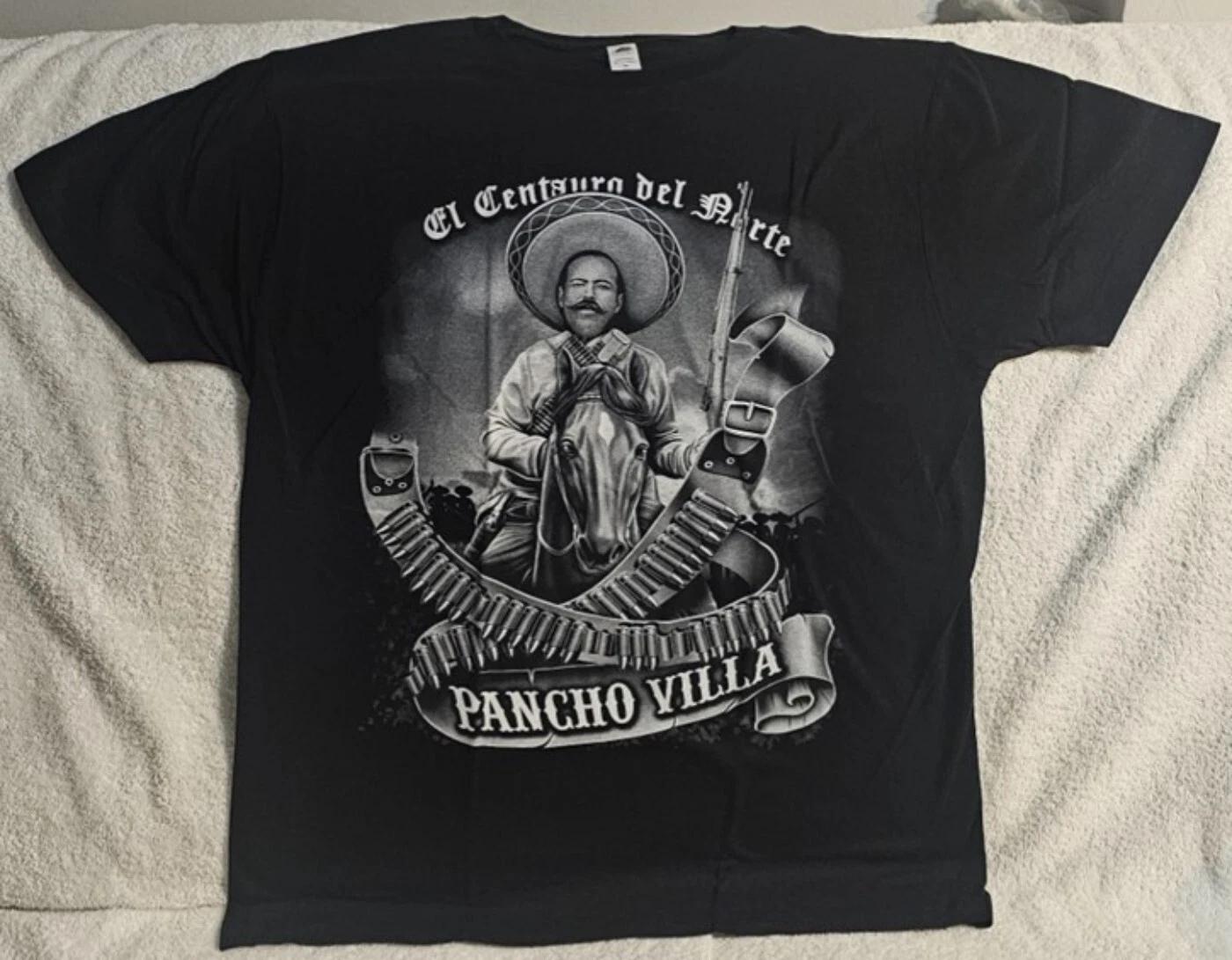 PANCHO VILLA HORSE RIFLE GUN BULLETS REVOLUTIONARY DORETEO ARANGO T-shirt L
