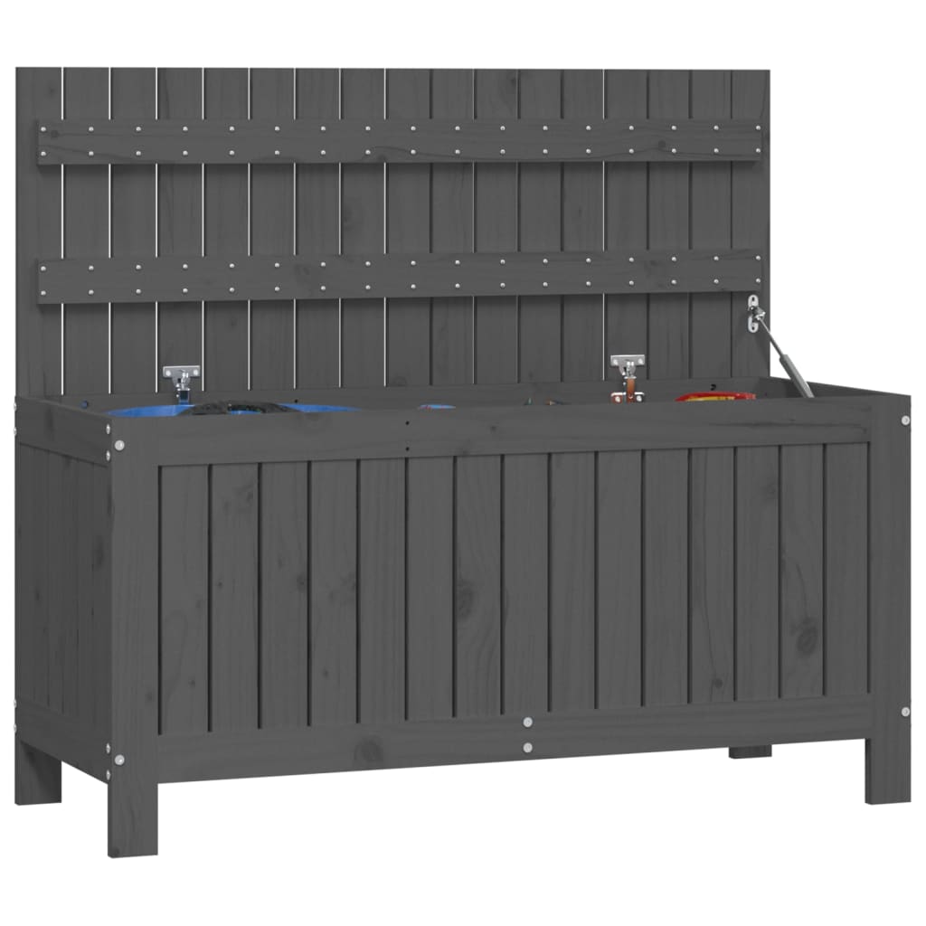 vidaXL Gartentruhe Grau 108x42,5x54 Cm Massivholz Kiefer