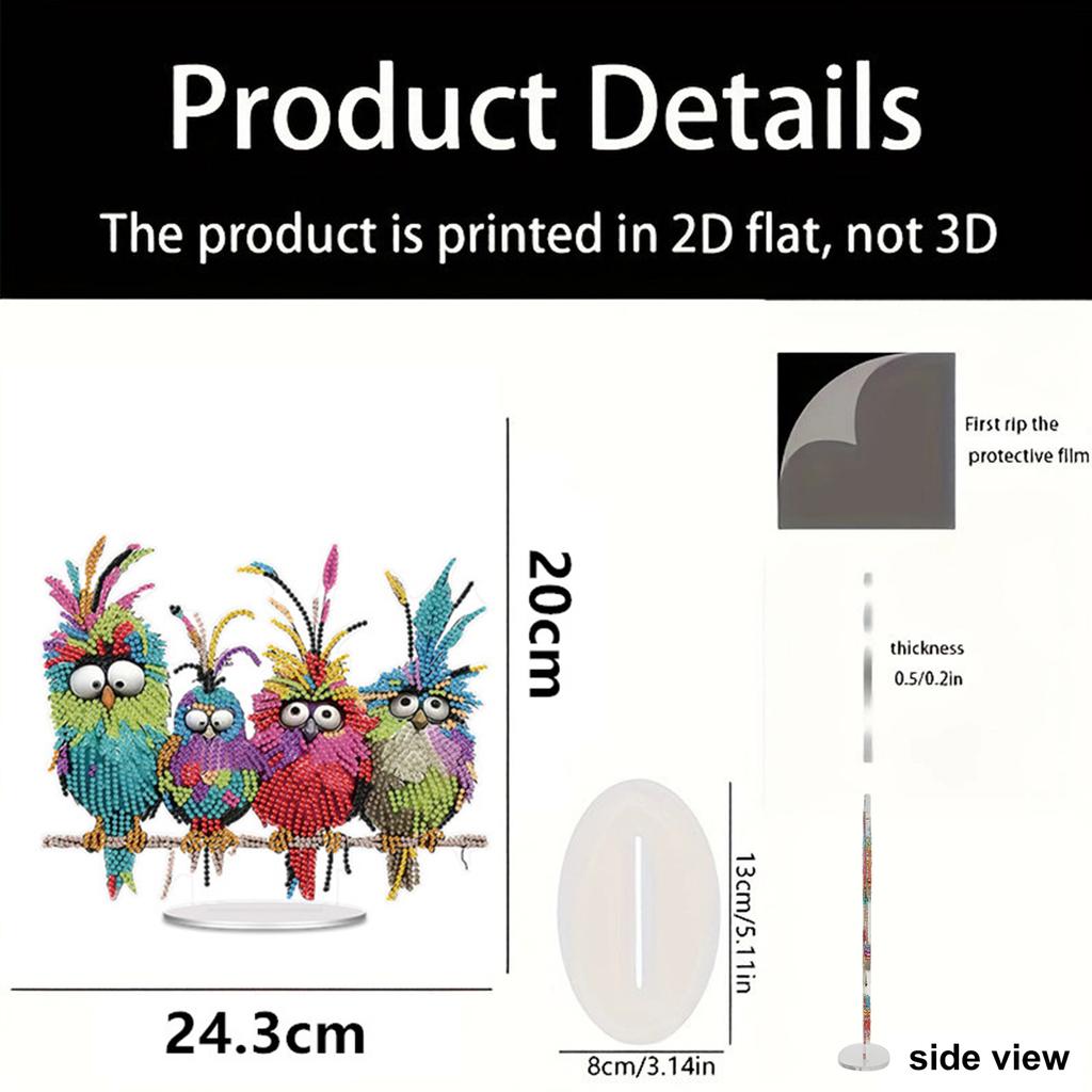 2D Flachdruck DIY Tischplatte Diamantmalerei Ornament-Kits Doppelseitig bedruckt Einseitige Bohrung für Heim-Büro-Schreibtischdeko