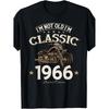 Cadeau Anniversaire 60 Ans Homme Moto Motard Biker 1966 T-Shirt Homme T-Shirt Classique Parfait pour la Maison|Cadeau|Travail|Extérieur (Anniversaires|Saint-Valentin