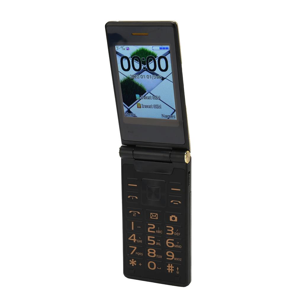 Flip Phone 3in Screen Senior Phone Dual Standby Big Button Flashlight Loud Speaker 5900mAh Battery