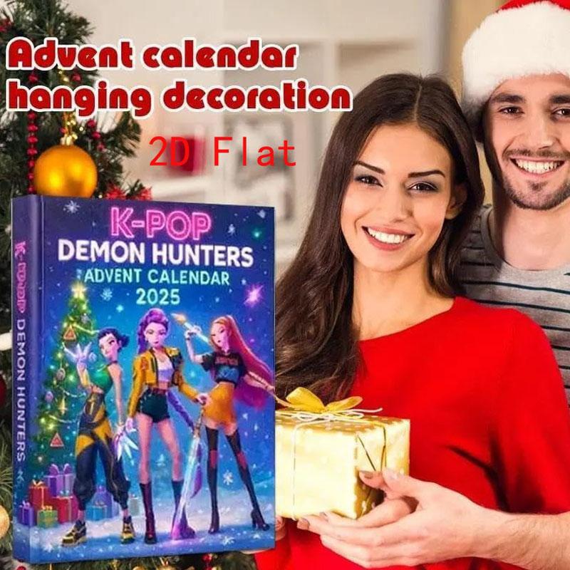 2D Flat 2025 Demon Hunter Advent Calendar Blind Box Christmas Tree Acrylic Pendant Gifts