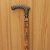 93.98 cm Walking Stick with Cast Aluminum Handle Leather Wrapped Wooden Cane with Floral Design Gift for Him, Her