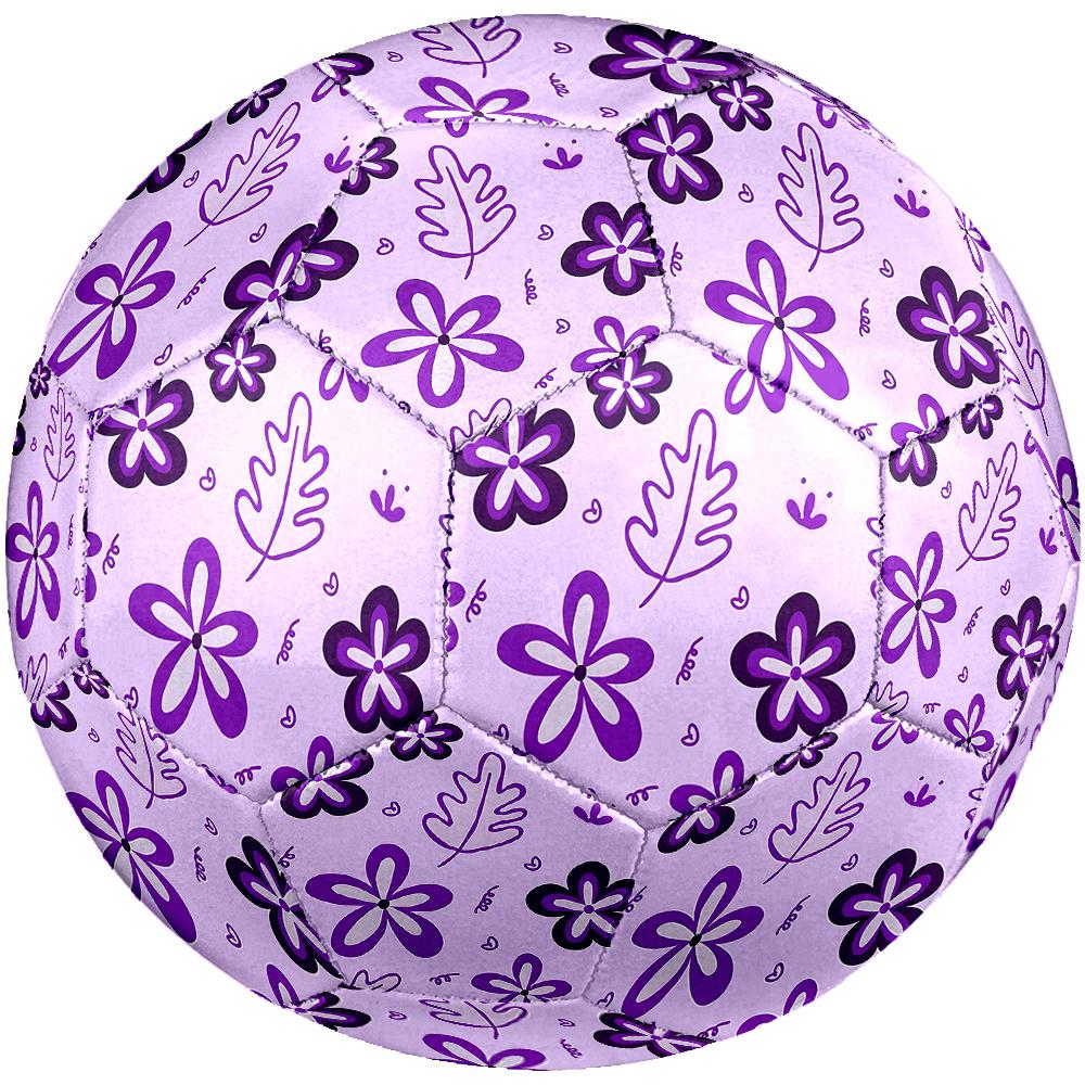 1PC Purple Floral Soccer Ball Size 5 Football Machine Sewn Indoor/Outdoor Universal Football A39
