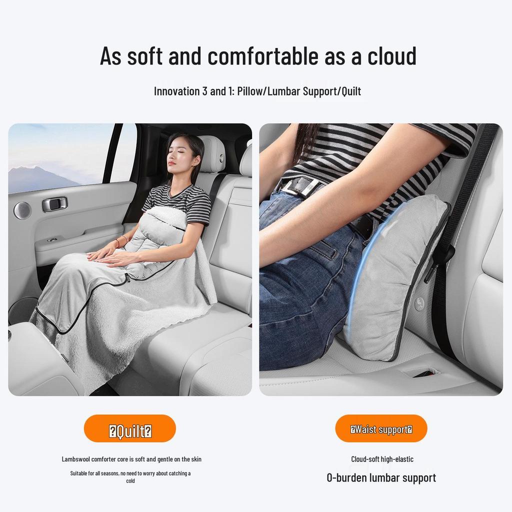 Flannel Lumbar Support Car Seat Pillow