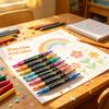 12/24 Pcs Dual Tip Glitter Markers, 2-In-1 Double Color Shiny Pens For Diy Craft, Rock Painting, Kids Art, School Supplies