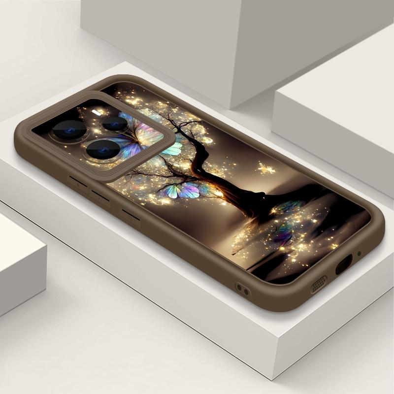 Shining Fantasy Tree Butterfly Pattern Case For Xiaomi Redmi Note 14 13 Pro 5G 4G 12 11 Funda Xiaomi 14T 13T 11T Pro Shockproof Bumper Silicone Cover