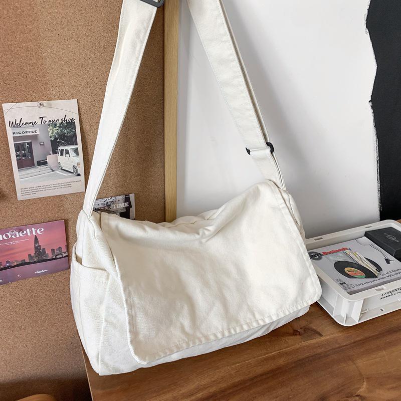 Grand sac bandoulière en toile pour femmes: Style Rétro Japonais, Sac à Dos Polyvalent pour Étudiants