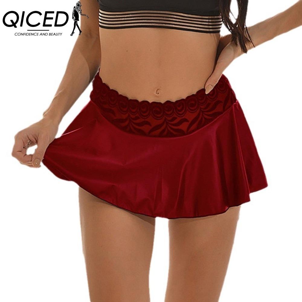QICED Women's Fashion Casual Solid Color Print Summer Spring Skirt