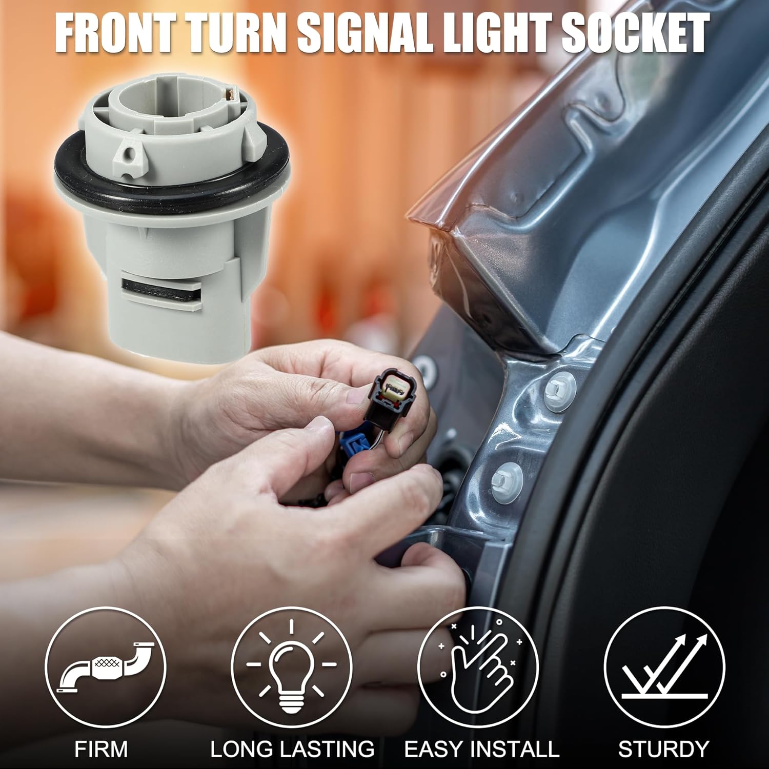 Front Turn Signal Light Socket for Mazda 3 3 Pins Stable No.GA2A51064 | Headlight Bulb Adapter 2 Pcs