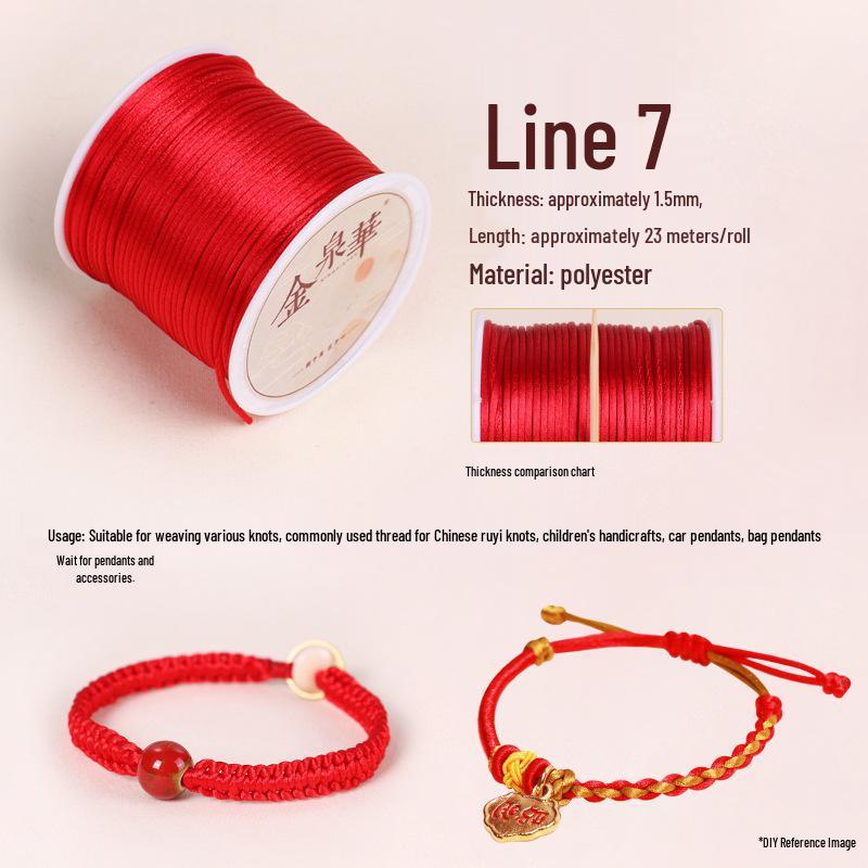 Handmade Red String Woven Bracelet: Jade Thread Braided DIY Material