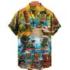 Men's Hawaiian 3d Shirts Streetwear Short Sleeve Oversized Summer Camisa Floral Masculina Blouse Retro