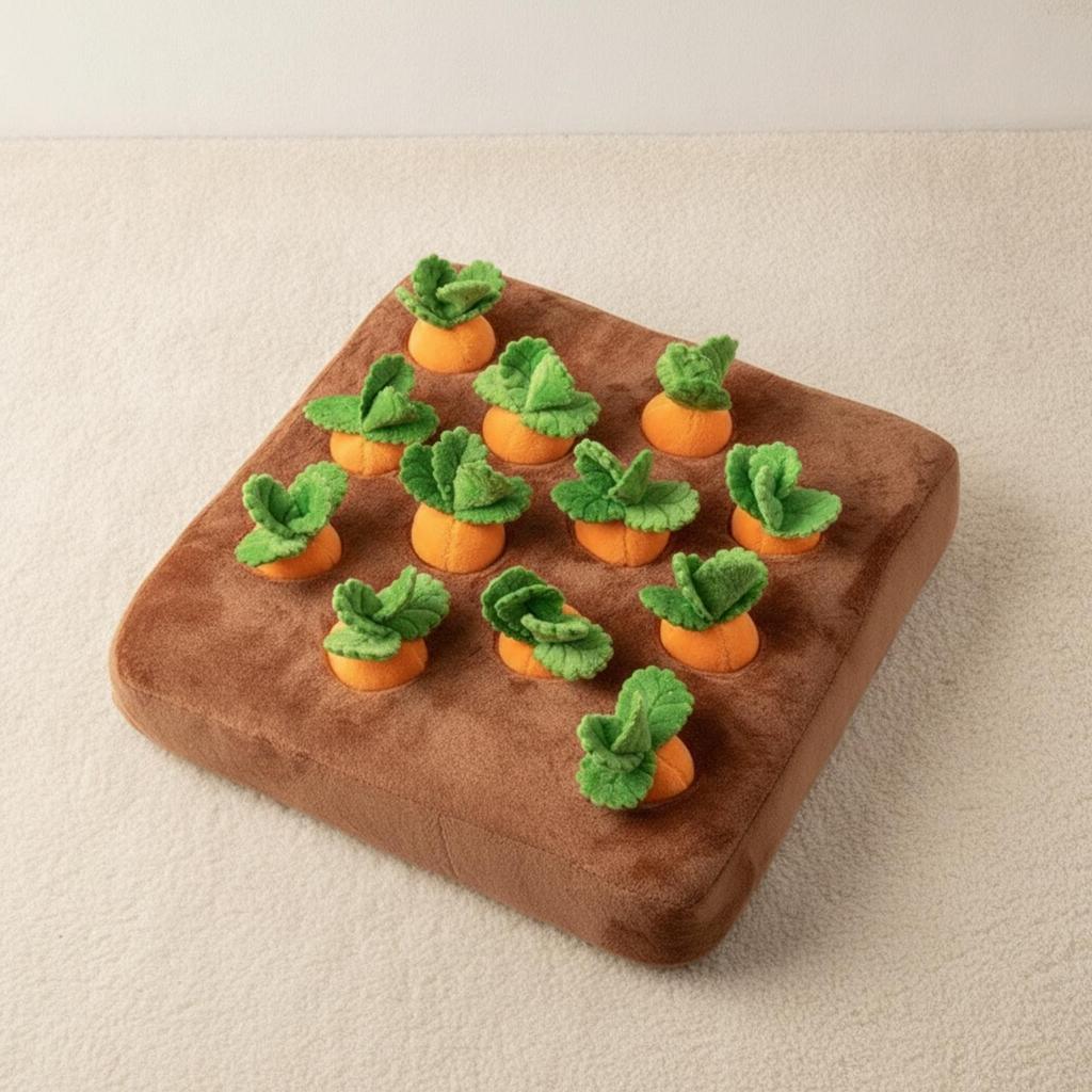 Carrot Pulling Toy Montessori Cuddly Board with Carrots GentlePull for Young Children,