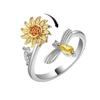 Ring For Women Sunflower Ring Open Ring Heart Star Rings Anxiety Stress Relieving Ring Women Girl