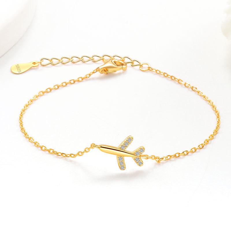 Bracciale Aereo Eco-friendly Elegante Intarsiato di Diamanti: Un design unico e minimalista che esalta la personalità per l'uso quotidiano.
