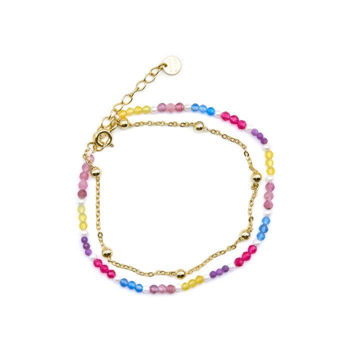 Bracelet - Luxenter - Busde - Argent 925 - Or 18k - Cristaux Multicolores