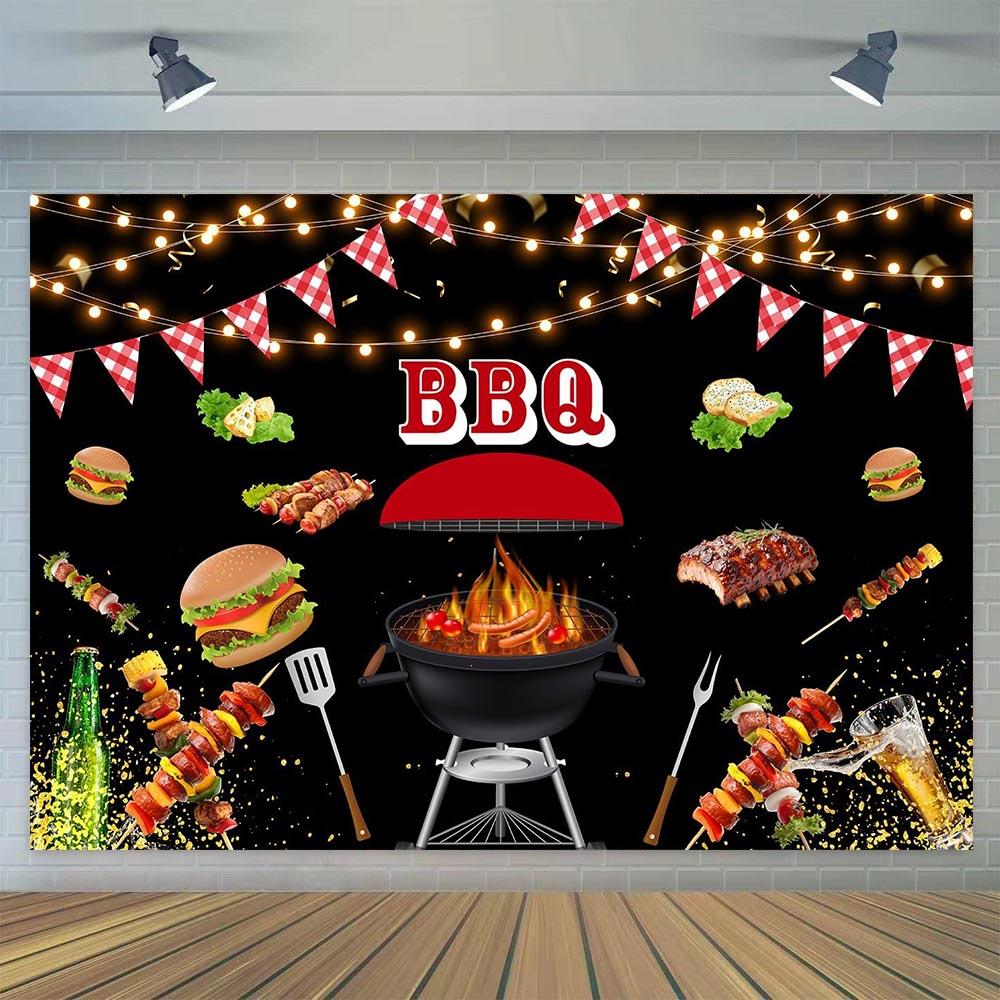 BBQ Backdrop Backyard BBQ Summer Barbecue Picnic Outdoor Birthday Party Decoration Banner Photography Background Photo Booth