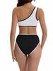 Color-matching Hollow-out One Shoulder Sexy Swimsuit Bikini