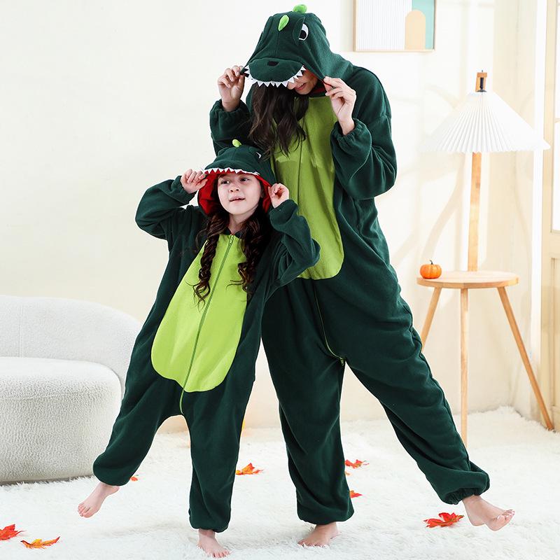 Polarfleece Tier-Overall für Erwachsene & Kinder - Partner-Kind Partykostüm Extra Large black
