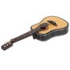 Miniature Wooden Guitar Model Exquisite Realistic Mini Musical Ornaments with Storage Box for Dollhouse Decoration 3.9in