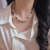 Vintage Maillard Tiger'S Eye Stone Double-Layer Pearl High-End Necklace Sweater Chain Women'S New Popular Clavicle Chain