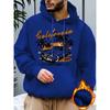 Men's new stylish California vacation print casual hoodie with drawstring for autumn and winter tops