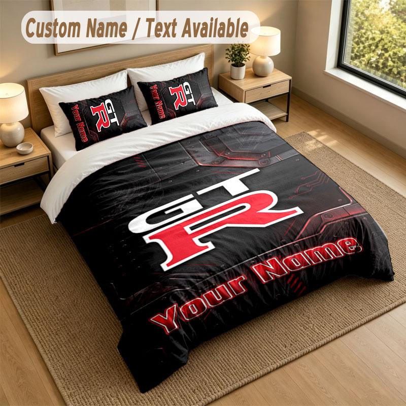 Bedding Set 1 Duvet Cover 2 Pillowcases Nissan GT-R Print Soft Bed Linen Bedroom Decor
