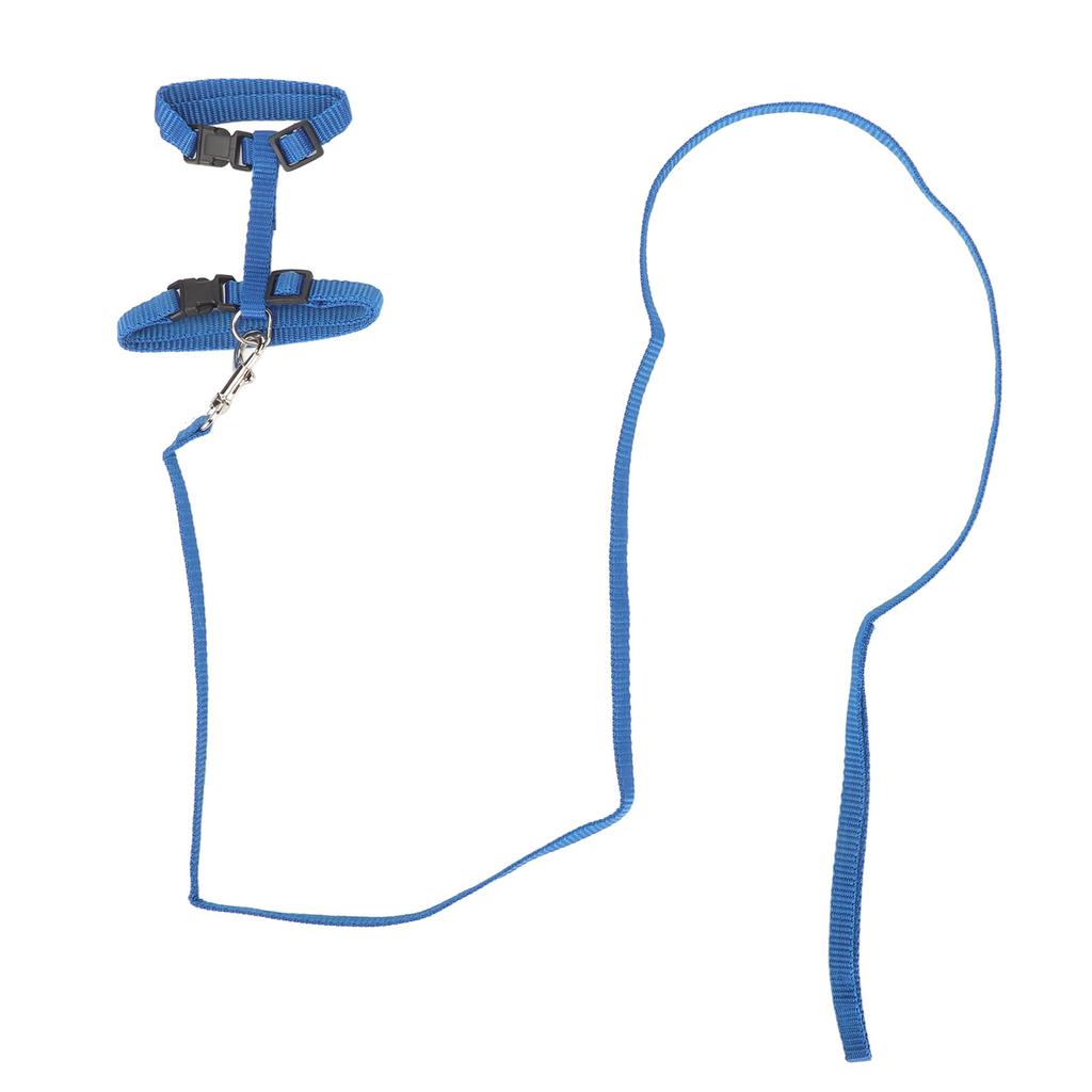 Cat Harness Set Escape Proof Adjustable Lightweight Kitten Chest Harness with Traction Rope for Outdoor Walking Blue