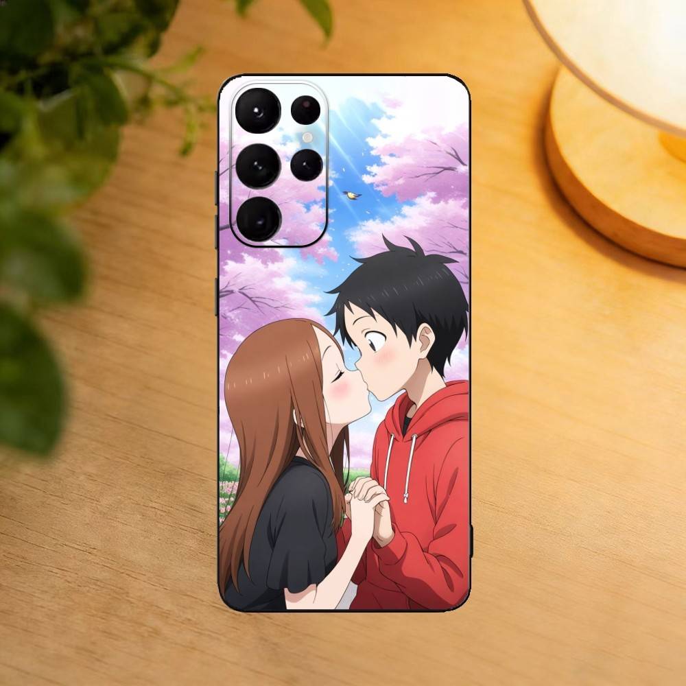 K-KarakaiS Jozu no T-Takagi-San Handyhülle Für Samsung S25,24,21,22,23,30,Ultra,20,Plus,Fe,Lite,Note Weiche Schwarze Hülle