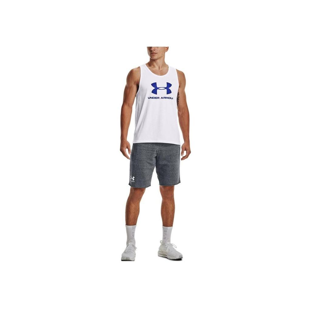 Under Armour Sportstyle Logo Print Loose Dry Training Tank Top Men Tops White 1329589-102