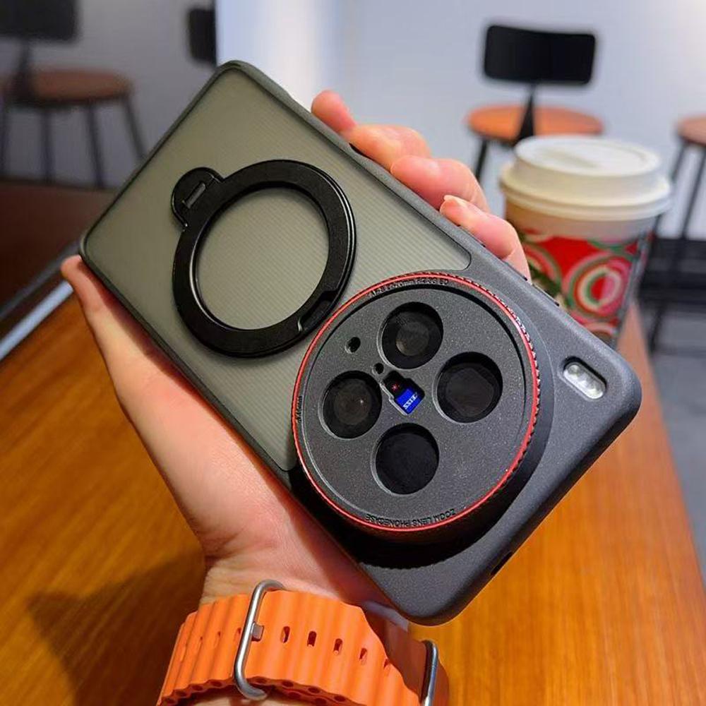 Manyetik Tutucu Stand Kılıfı Vivo X200 Ultra X200s X200 Pro Mini İçin 360° Dönebilir Düşme Önleyici Kamera Korumalı Darbeye Dayanıklı Kılıf