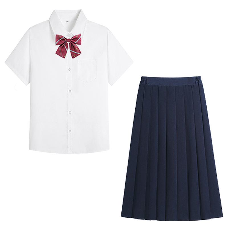 Weißes Langarmshirt in Übergröße für Damen - Abschluss High School Uniform JK Stil Top
