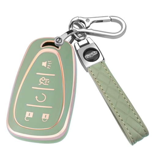 Für Chevy Autoschlüsselhülle mit Schlüsselanhänger, Weiche TPU-Schlüsselhülle Schale Vollschutz für 2016-2021 Chevy Equinox Malibu Camaro Cruze Blazer Traverse Trax