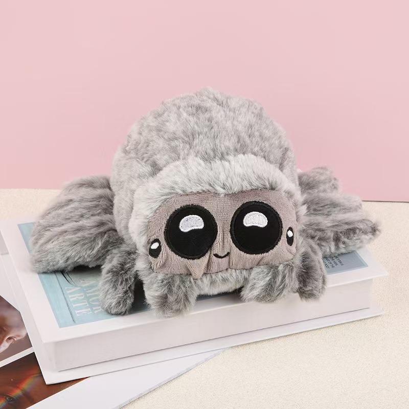Simulated little spider doll gift for friends plush toy creative black and white spider doll claw machine doll