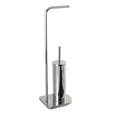 Toilet Paper and Toilet Brush Stand AWD INTERIOR 1981 Silver Stainless Steel