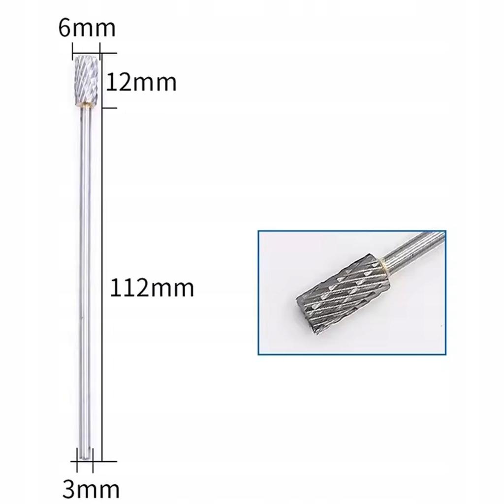 Zestaw Frezów Obrotowych | 3 Mm | 100 Mm | Podwójne Cięcie | Węglik Wolframu | Do Dremel | Drewno Metal Szkło Gips