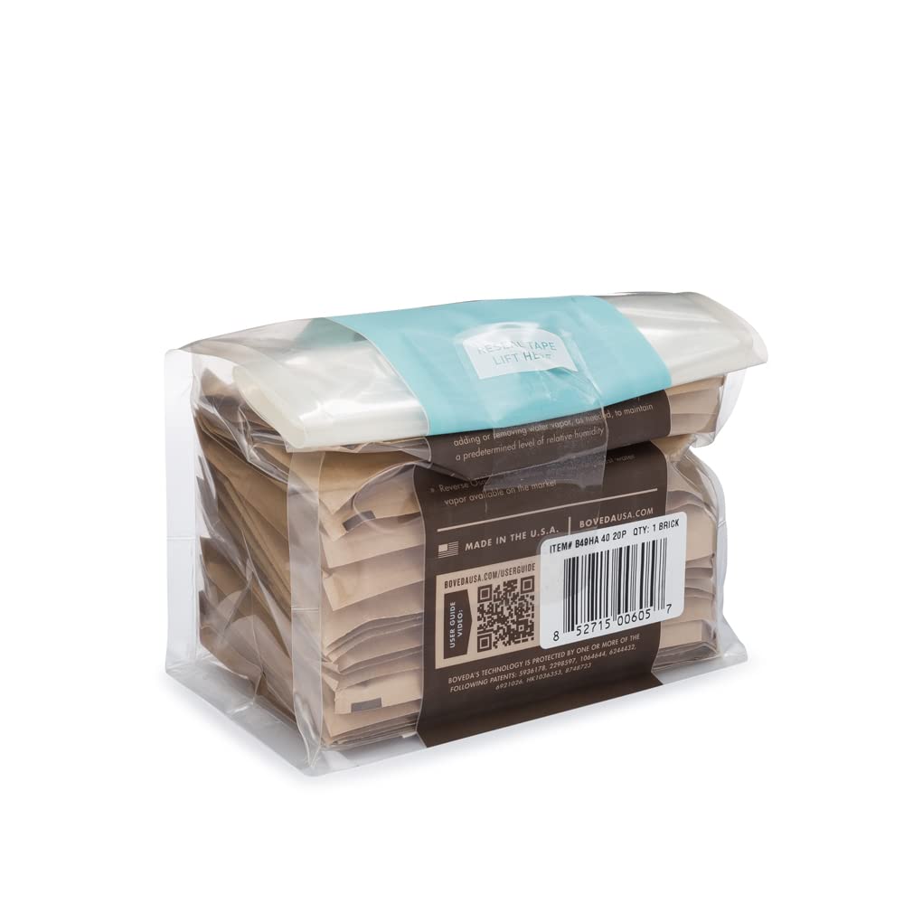 Boveda High Absorbency Humidity Control Packs for Instruments In Extreme Humidity 20 Pack Size 40 Moisture Absorbers for Instrument Cases Prevents