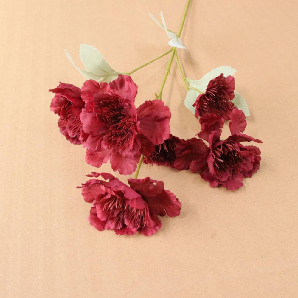 60CM Peony Bouquet 6-head Artificial Silk Flowers New Bridal Bouquet  Floral Party красный